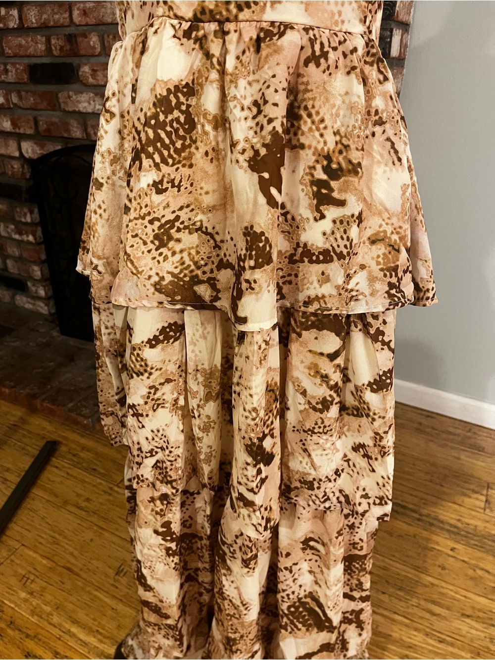Flying Tomato NWT $139 Abstract Print Tiered Maxi Dress - Picture 4 of 5